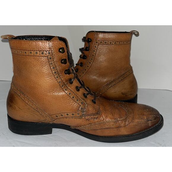 Johnston Murphy J&M 1850 Men\'s Ankle Boots Size 9.5 Brown Leather Wingtip Broque main image 7